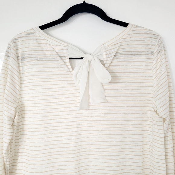 LC Lauren Conrad Cream & Tan Lace Hem Tunic Size Medium - Picture 7 of 10